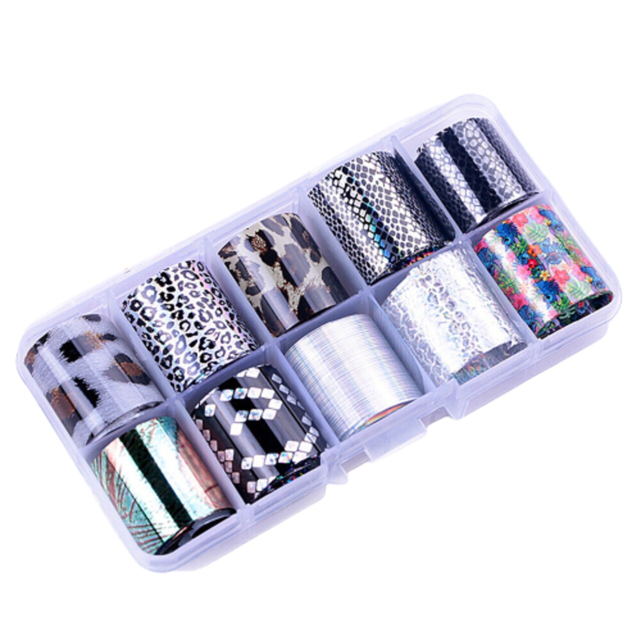 Kitcheniva Holographic Nail Foils DIY Art Transfer Stickers Set of 10